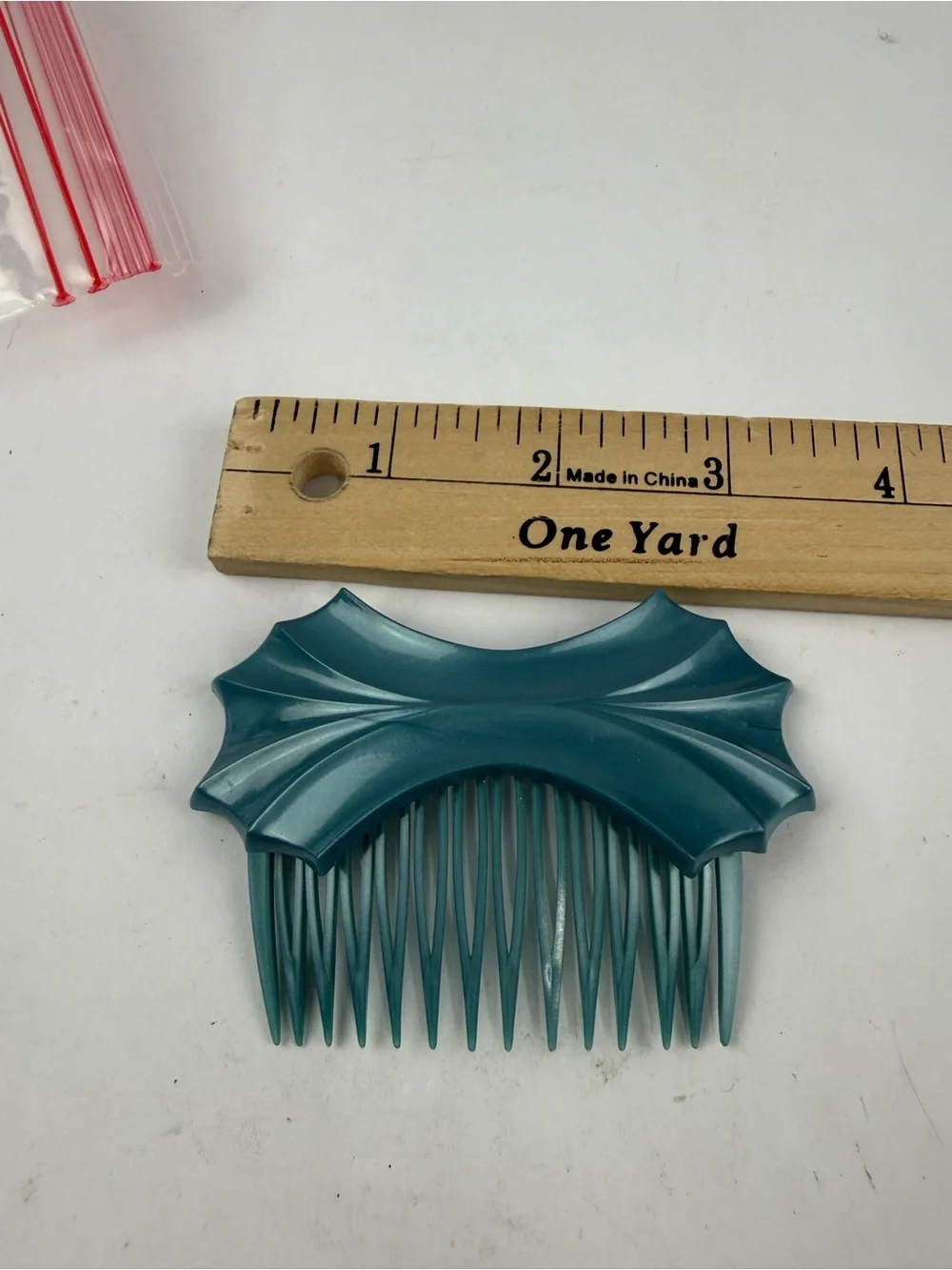 VTG 80s Goody Pair of Hair Combs Clips Teal/Turquoise Bow Detail